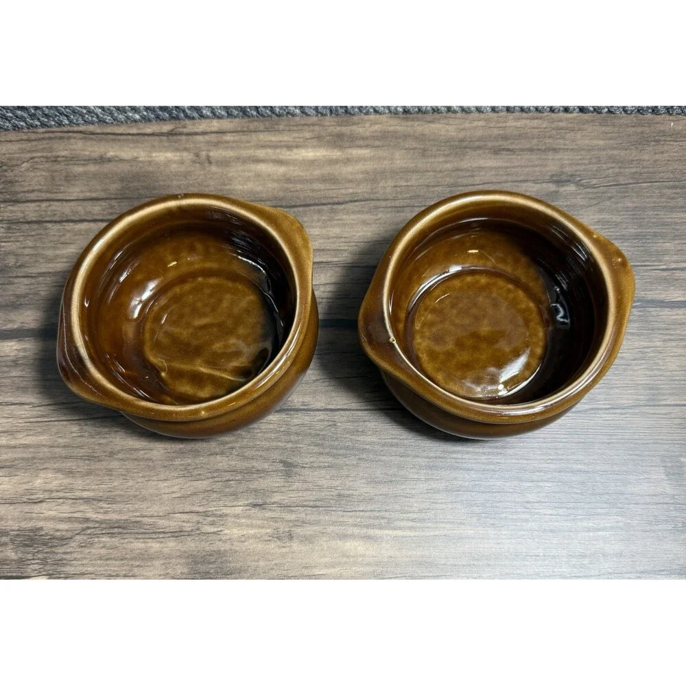 HF Coors China Co CHEFSWARE French Onion Soup Bowl Restaurant Ware Brown Heavy